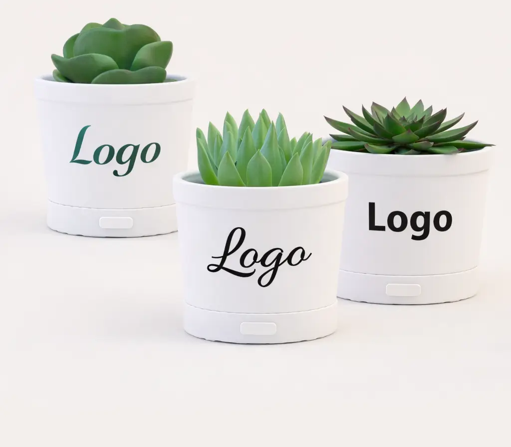 Fan diffuser with custom logo applied on ceramic surface, designed for private-label branding and light OEM fragrance programs