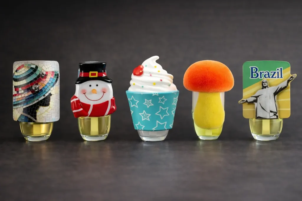 Modular decoration customization for private label plug-in air fresheners, supporting small-batch decorative variations and scalable OEM supply by Green-Life.